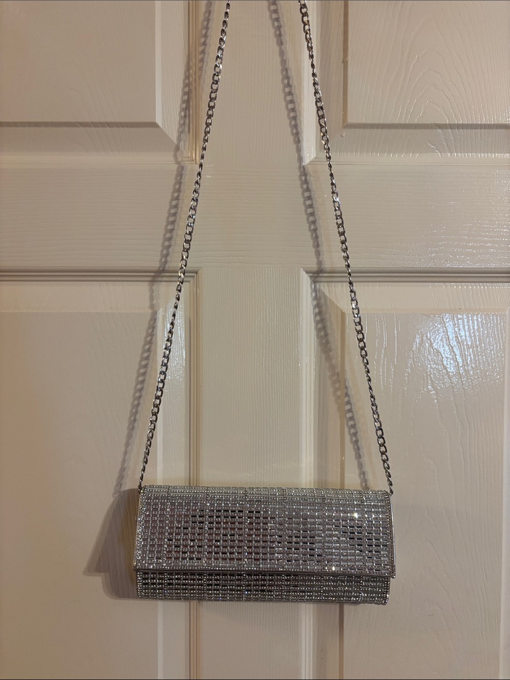 Silver Starlet Chain Clutch Evening Bag